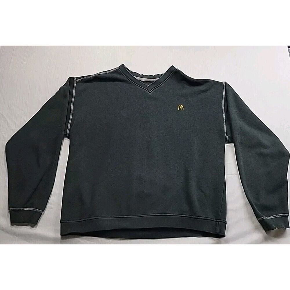 McDonalds Vtg Fast Food Employee Sweater Black Uniform - Unisex Men’s Medium